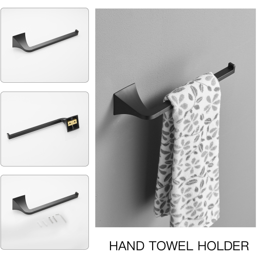 American Imaginations AI-13982 Single Rod Towel Rack, Robe Hook, Towel Ring  And Toilet Paper Holder Accessory Set